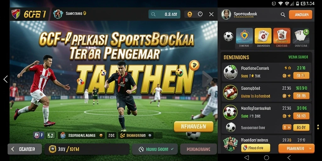 Screenshot gameplay utama 6CF yang menunjukkan taruhan olahraga yang menarik.