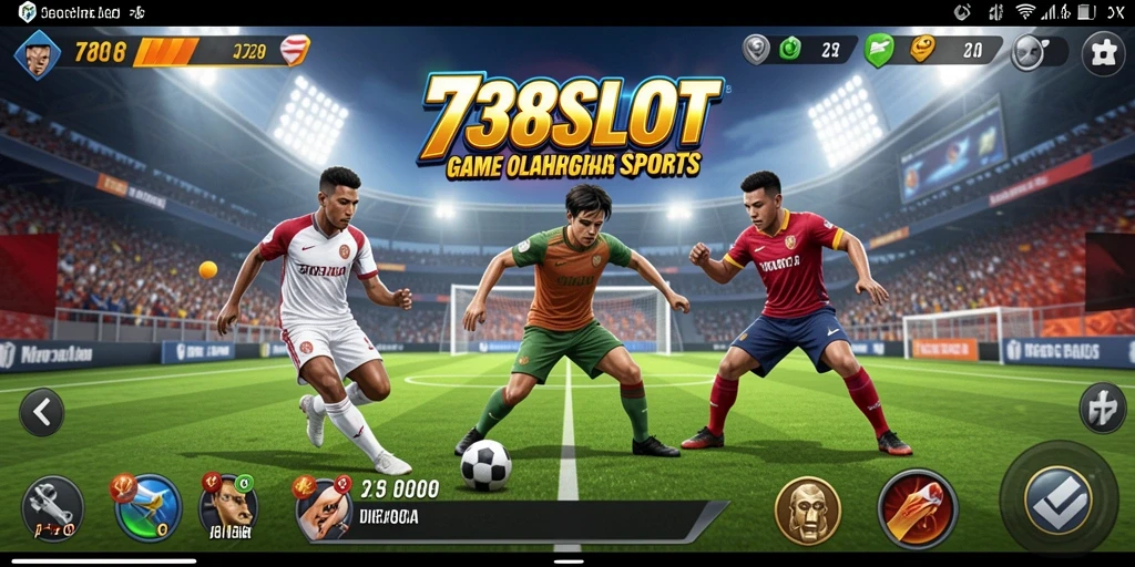 Tangkapan layar gameplay <strong>738SLOT</strong> menampilkan momen seru dalam olahraga.