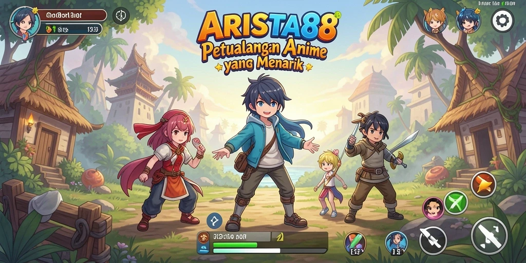 Tampilan gameplay ARISTA88 dengan karakter anime yang menawan.