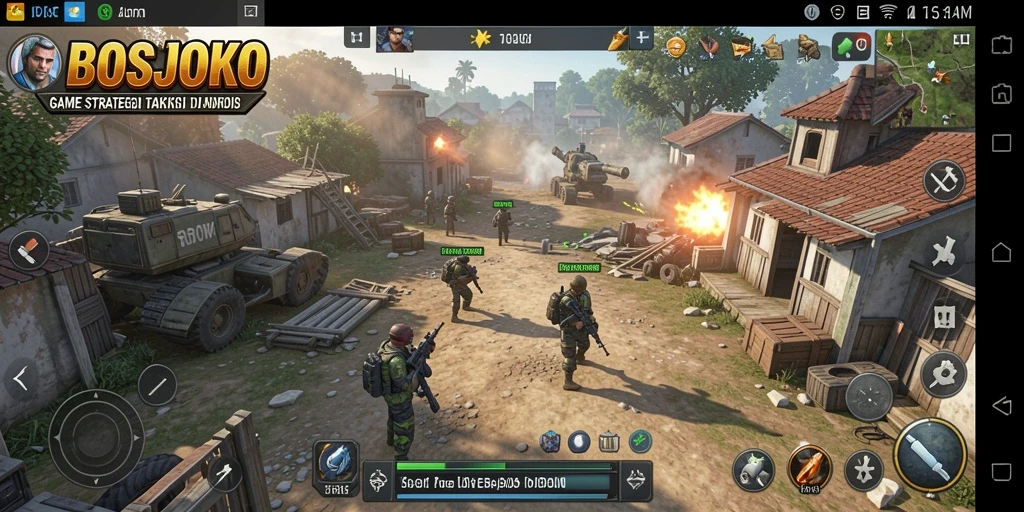 Screenshot gameplay <strong>BOSJOKO</strong> yang menampilkan pertarungan strategis yang mendebarkan.