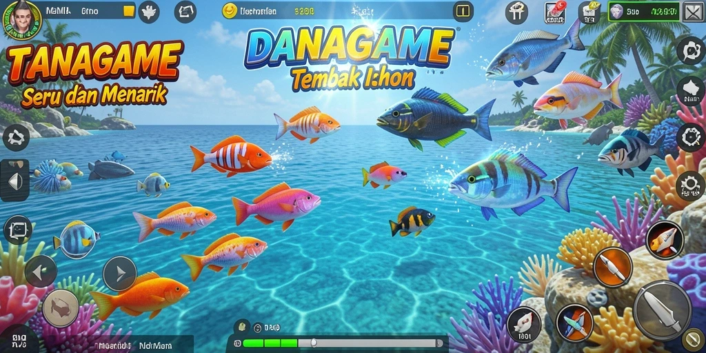 Tampilan gameplay Tembak Ikan yang seru dan menantang di DANAGAME.