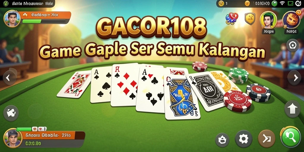 Screenshot gameplay GACOR108 menampilkan suasana permainan Gaple yang seru.