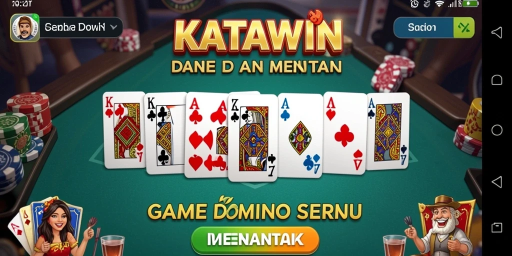 Tampilan gameplay mendebarkan dari KATAWIN dengan kartu Domino.