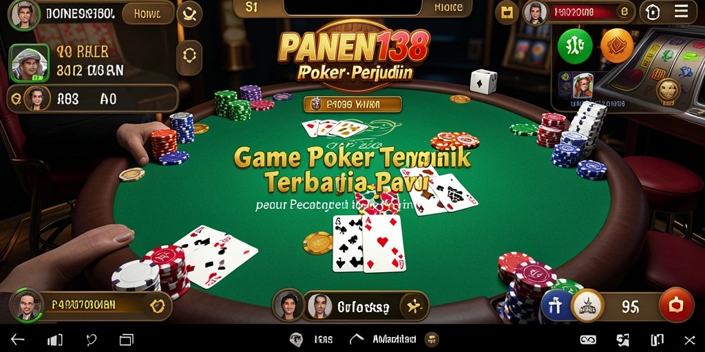 Tampilan utama gameplay PANEN138 dengan suasana poker yang mendebarkan.