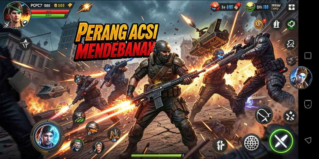 Tampilan gameplay action yang mendebarkan di PCPC7.