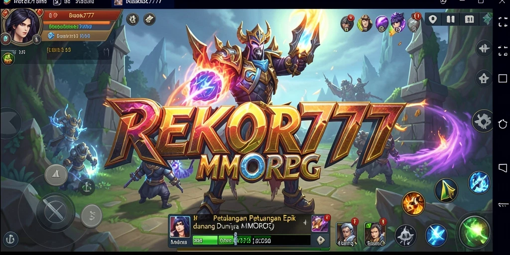 Tampilan gameplay epik dalam REKOR777 menampilkan pertarungan mendebarkan.