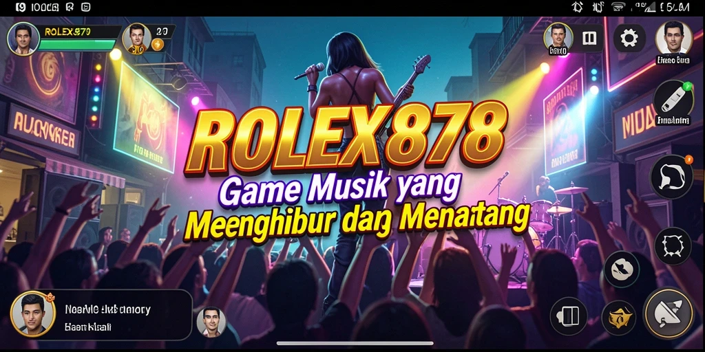 Tangkapan layar utama ROLEX878 menampilkan momen seru gameplay musik.