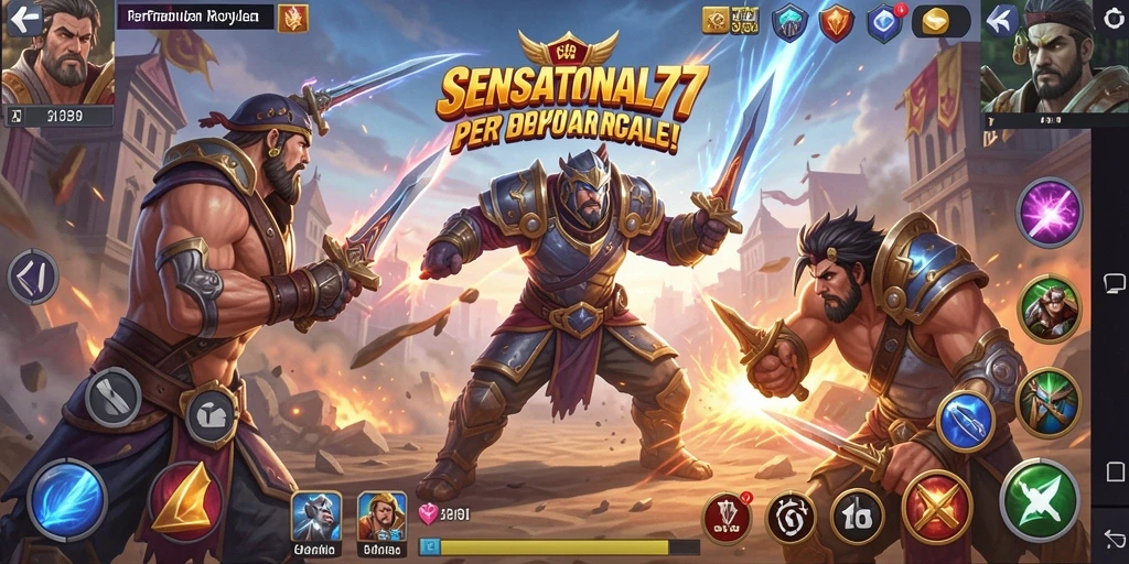 Tampilan gameplay pertempuran Battle Royale yang mendebarkan.