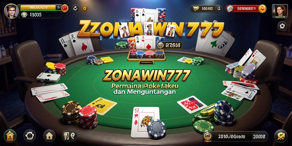 Tampilan gameplay seru di ZONAWIN777 dengan pemain poker yang aktif.